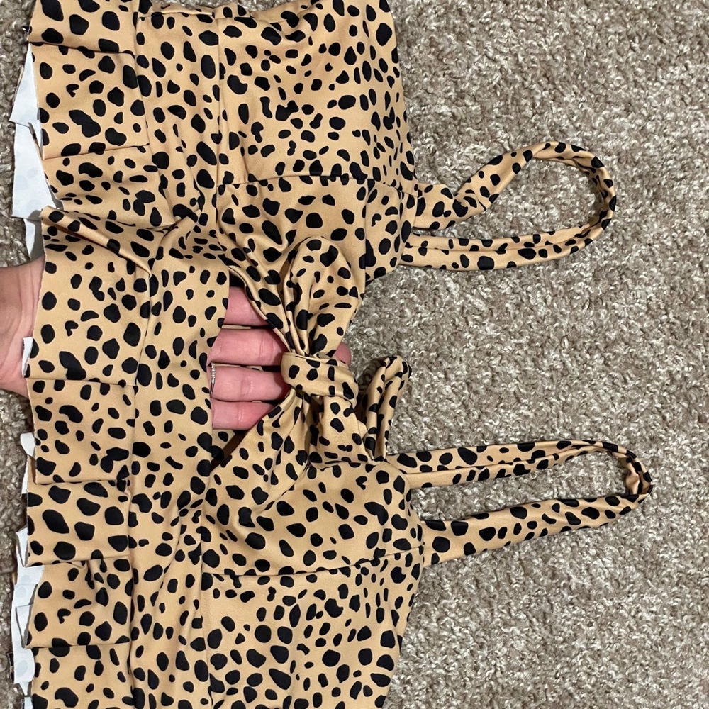 SHEIN high waisted two piece, cheetah.